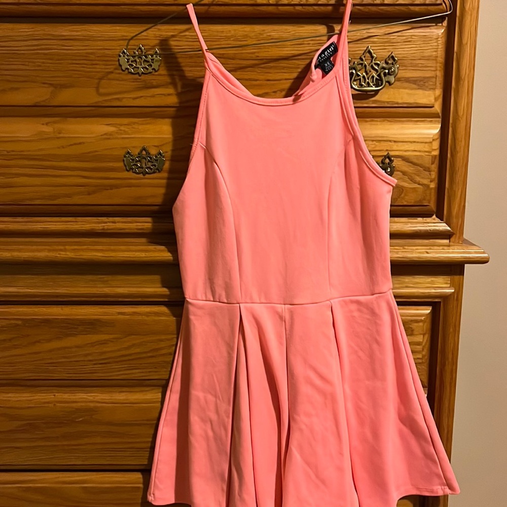peach romper dress